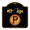 Signmission No Parking Tow Away Zone Symbol, Black & Gold Aluminum Architectural Sign, 18" x 18", BG-1818-23612 A-DES-BG-1818-23612 - alternate 1